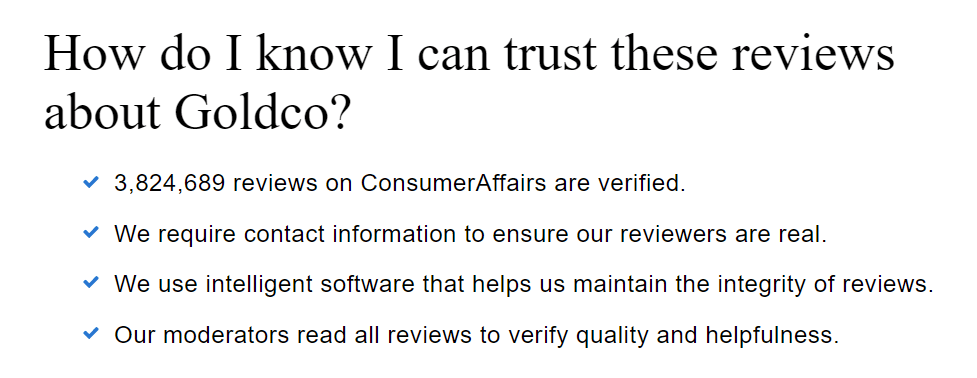 Goldco Consumer Reviews on Consumer Affairs