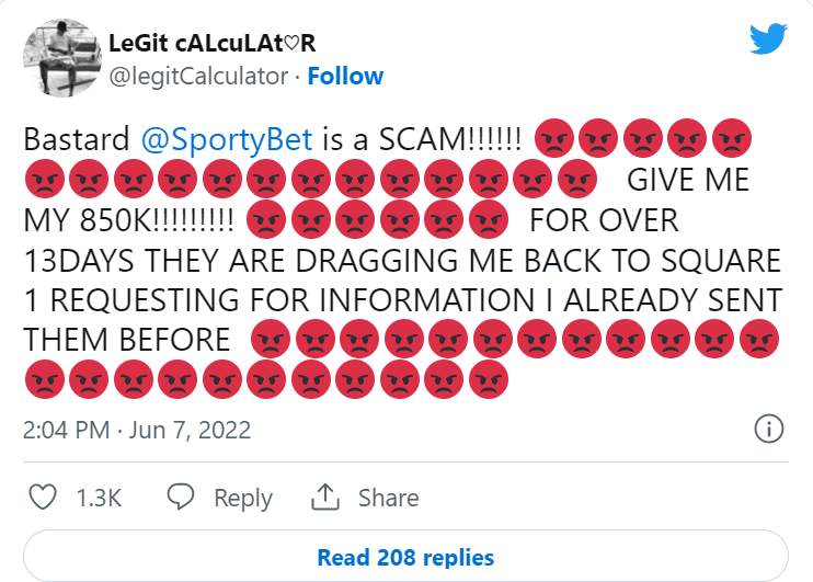 SportyBet Nigeria scam