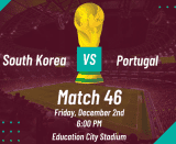 South Korea vs Portugal odds